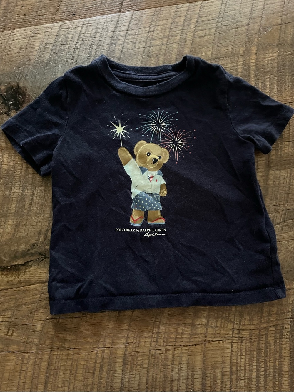 Ralph Lauren Kids Navy Bear Graphic Tee